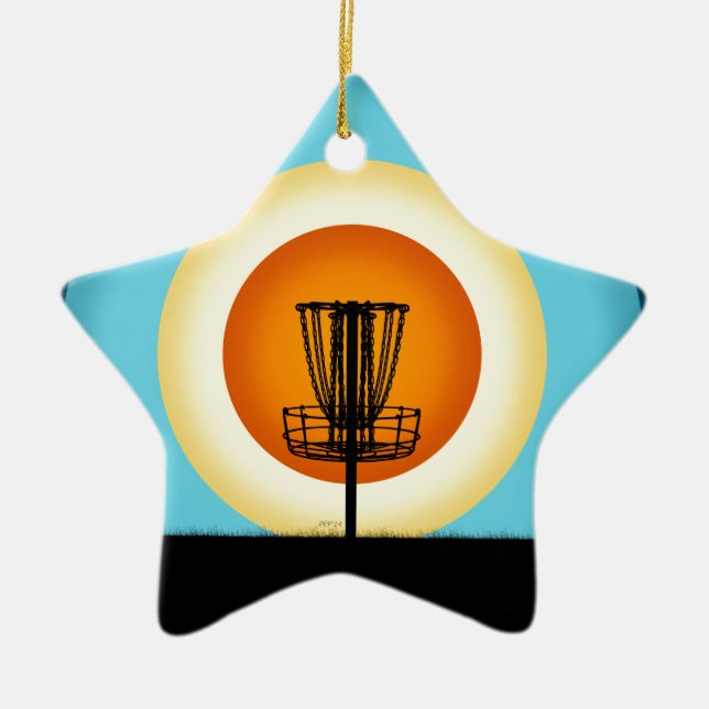 Färgskiva Golf Basket Julgransprydnad Keramik (Framsidan)