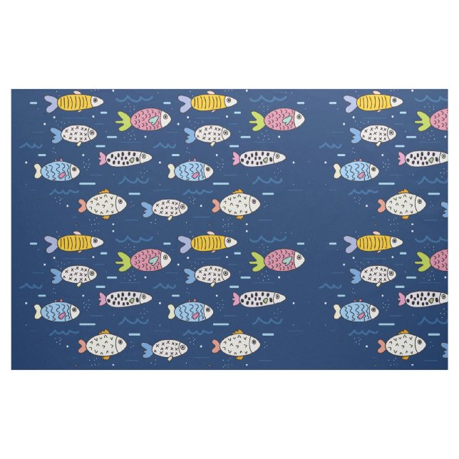 Färgskola för fiskstruktur tyg (Fat Quarter)