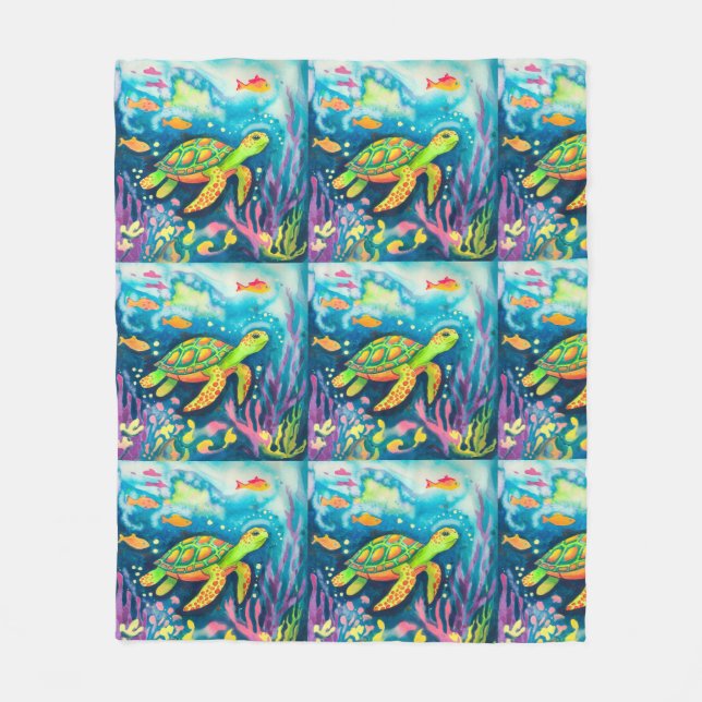 Färgsköldpadda Fleecefilt (Framsidan)