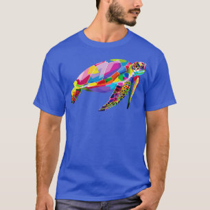 Färgsköldpadda Flytande havs Tortoise Geometric oc T Shirt