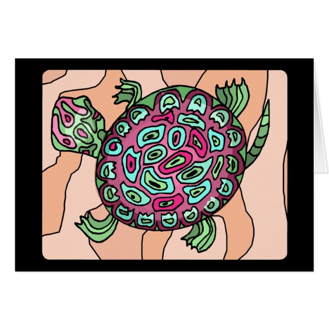 Färgsköldpadda Hälsningskort (Framsidan Horizontal)