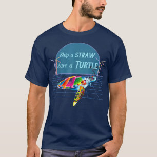 Färgsköldpadda Sea Hawaiian Skip A Straw Spara T Shirt