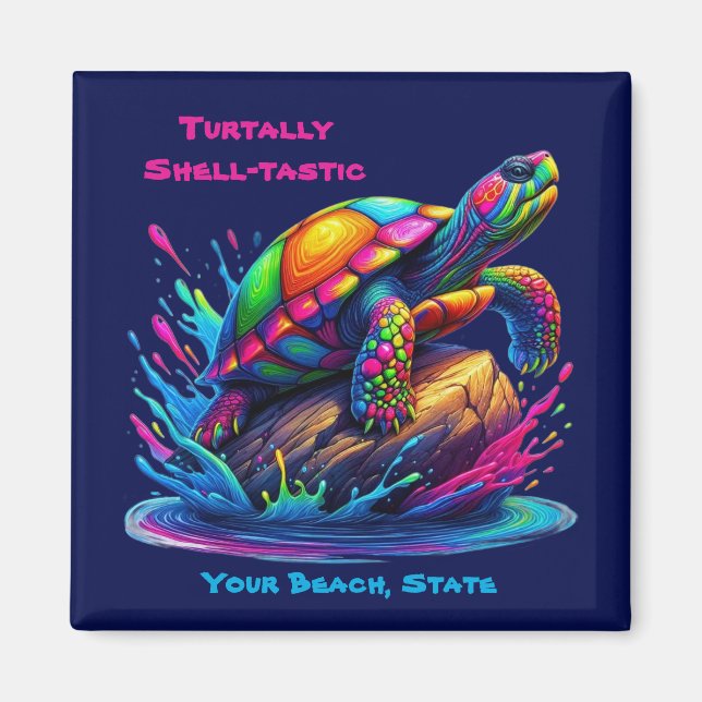 Färgsköldpadda Stänk Magnet (Framsidan)