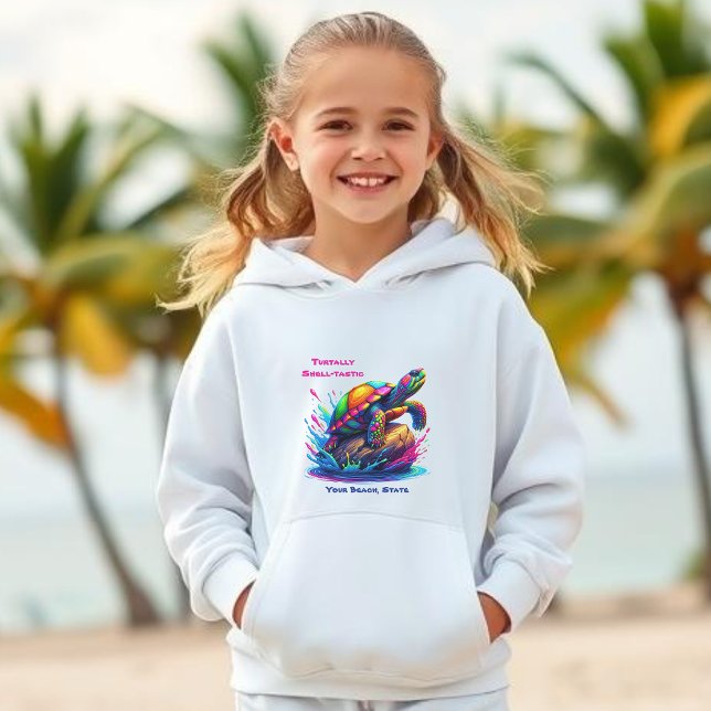 Färgsköldpadda Stänk- T Shirt (Colorful Turtle-Fisherman Core-Dopamine Dressing-Kids Hoodie)