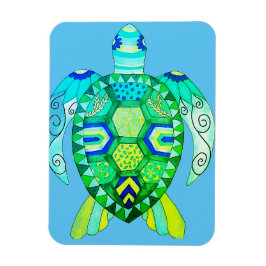 Färgsköldpadda teckning magnet