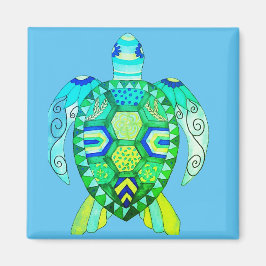 Färgsköldpadda teckning magnet