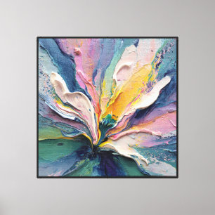 Färgskott Blomstrande Abstrakt Blomma Canvas
