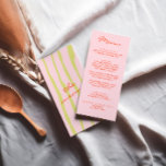 Färgskrift Färgat Streck Bröllop Meny<br><div class="desc">En färgstark funky,  modern rosa,  orange och grönt. Och hand plockade grönt streck på baksidan. Perfekt och matchning med hela sviten. bröllop middag-menyn. Med chic-malldesign för boho vintage rosa bakgrund och orange typografi.</div>