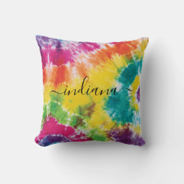 Färgskript för Rainbow Monogram Namn Färgskrift Ti Kudde