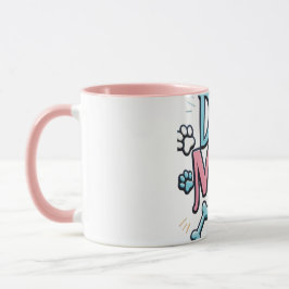 Färgskript Hund Mamma Tassar Mors dag Mugg