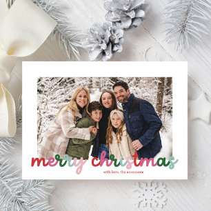 Färgskript Två foto-God jul Julkort