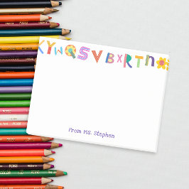 Färgskrivare för eget namn i Brev Post-it Block