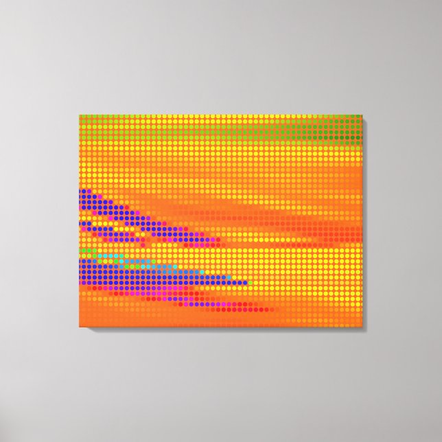 FÄRGSKYLDIG RETRO RAINBOW DOTS ART CANVASTRYCK (Framsida)