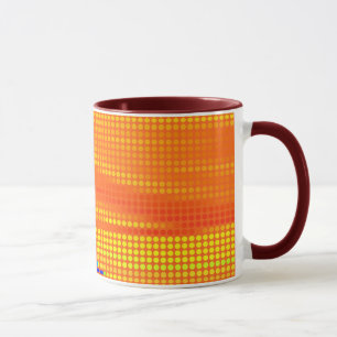 FÄRGSKYLDIG RETRO RAINBOW DOTS ART MUGG