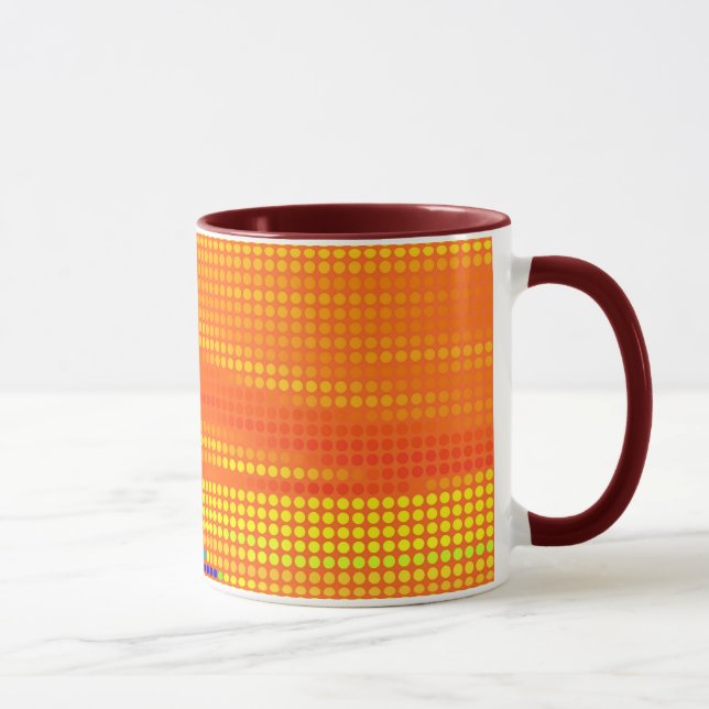 FÄRGSKYLDIG RETRO RAINBOW DOTS ART MUGG (Höger)