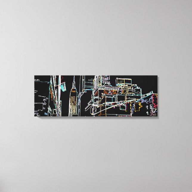 Färgskylin på Manhattan Canvastryck (Framsida)