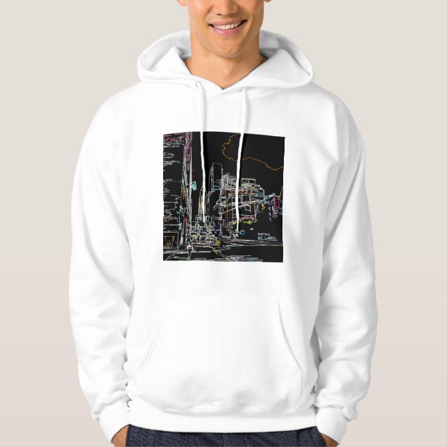 Färgskylin på Manhattan Hoodie (Framsida)