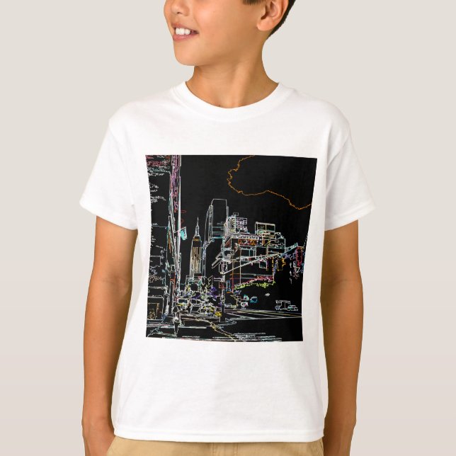 Färgskylin på Manhattan T Shirt (Framsida)