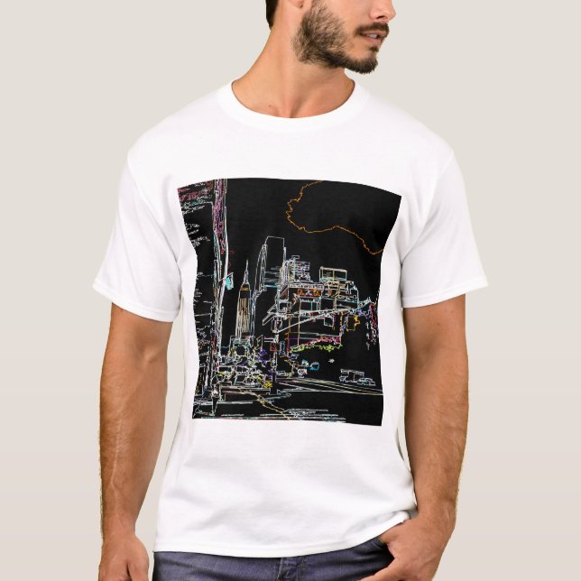 Färgskylin på Manhattan T Shirt (Framsida)