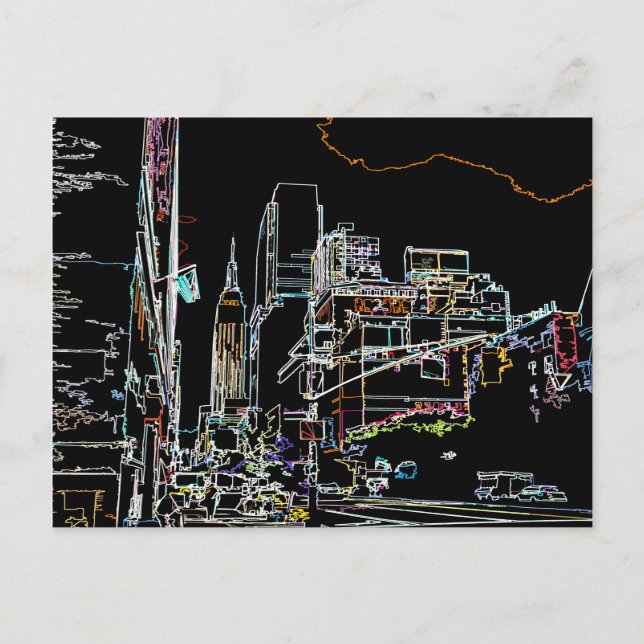 Färgskylin på Manhattan Vykort (Framsida)