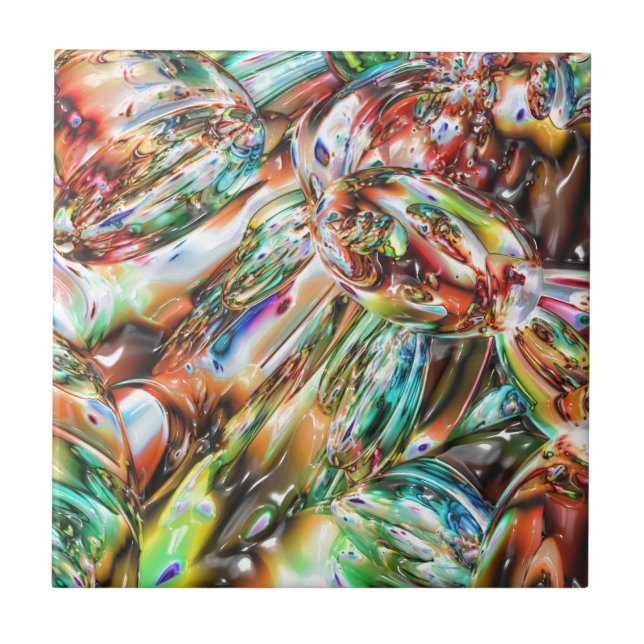 Färgsmält glas kakelplatta (Framsidan)