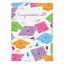 Färgsnurrande knappar för anpassadet studenten hälsningskort