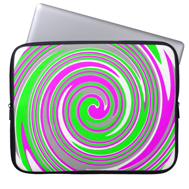 Färgsnurrande mönster laptop fodral (Framsidan)