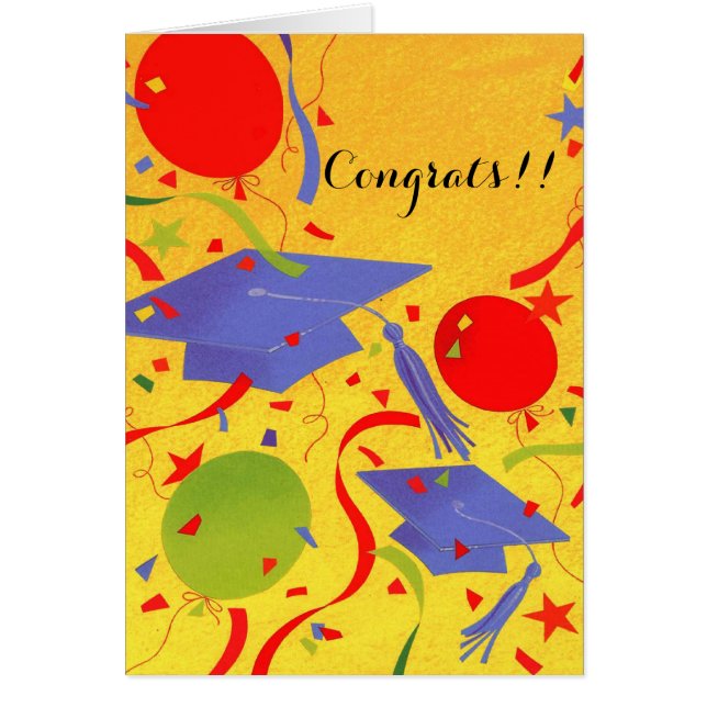 Färgsockel för konfekti studenten anpassade-kort hälsningskort (Framsidan)