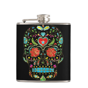 Färgsocker av Blommigt Skull Glitter och Guld 2 Fickplunta