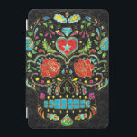 Färgsocker av Blommigt Skull Glitter och Guld 2 iPad Mini Skydd<br><div class="desc">Coola färglös blommigt sockerskalle glitter struktur med guld tonaccenter. Svart bakgrund</div>