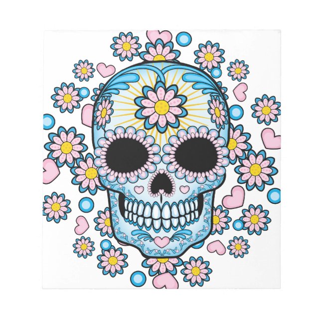 Färgsocker Skull Anteckningsblock (Framsida)