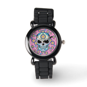 Färgsocker Skull Armbandsur