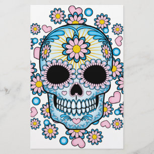 Färgsocker Skull Brevpapper