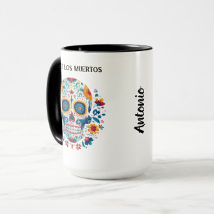 Färgsocker Skull Dia de los Muertos Mugg