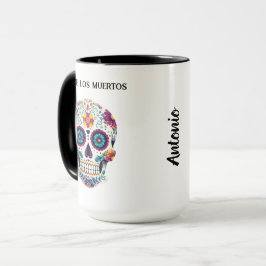 Färgsocker Skull Dia de los Muertos Mugg