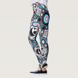 Färgsocker Skull Mönster Leggings