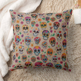 Färgsocker Skulldesign i Mönster Kudde