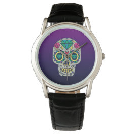 Färgsocker Skulls Lila Ombre Armbandsur