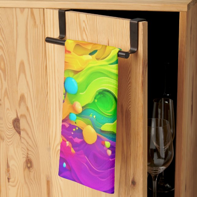 Färgspatter Bakgrund Kökshandduk (Thirds Fold)