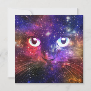 Färgsprakande Galaxkatt Inbjudningar