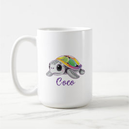 Färgsprakande havssköldpadda kaffemugg