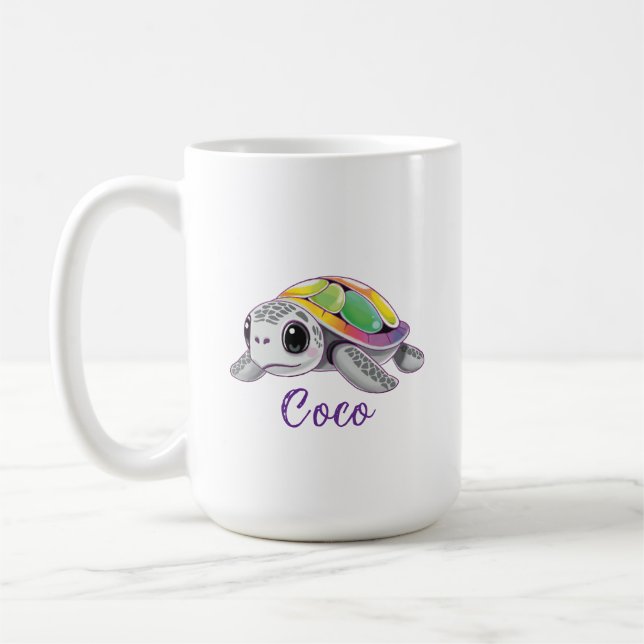 Färgsprakande havssköldpadda kaffemugg (Vänster)