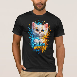 Färgsprakande katt – Levande stänk av färg Grafisk T Shirt