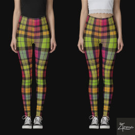 Färgsprakande Plaid-byxor Leggings