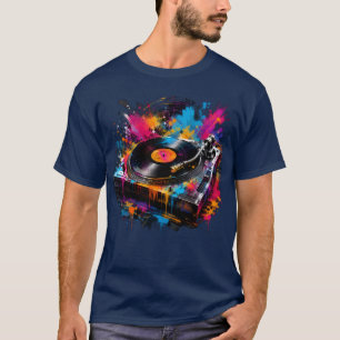 Färgsprakande skiva DJ T-Shirt