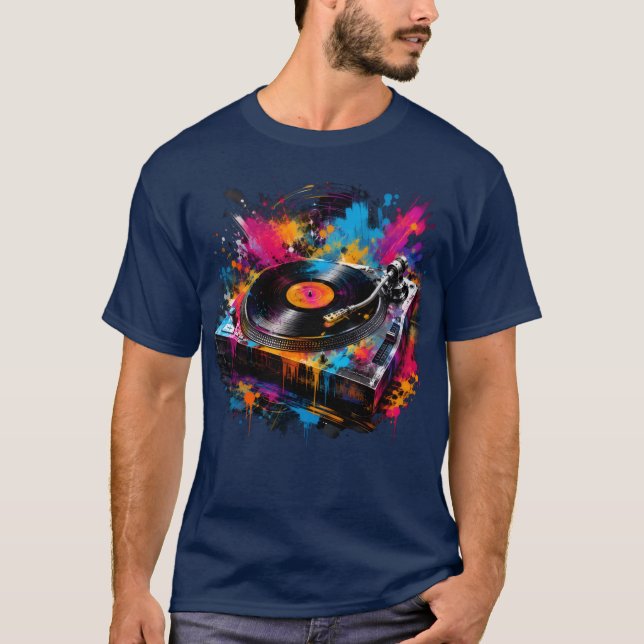 Färgsprakande skiva DJ T-Shirt (Framsida)