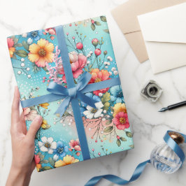 Färgsprakande trädgård presentpapper