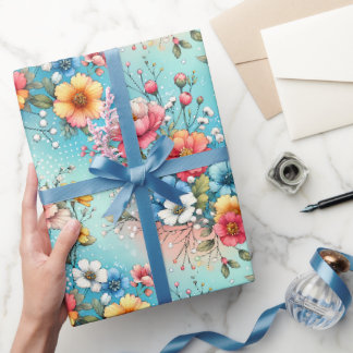 Färgsprakande trädgård presentpapper