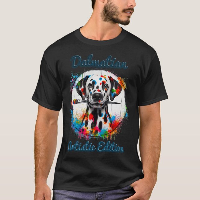 Färgsprut Dalmatiner Artist T Shirt (Framsida)