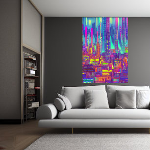 Färgstäder AI Art Poster